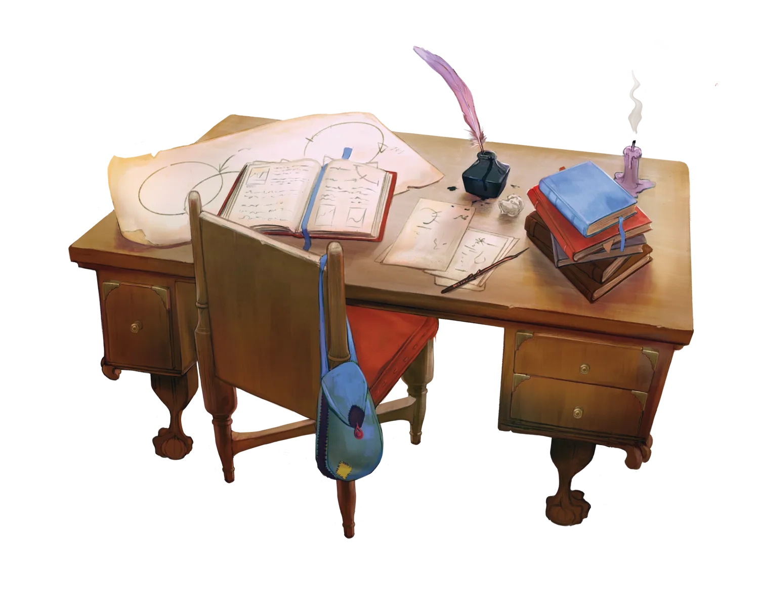 A Scriptorium has desks and supplies for crafting books, scrolls, and other paperwork.