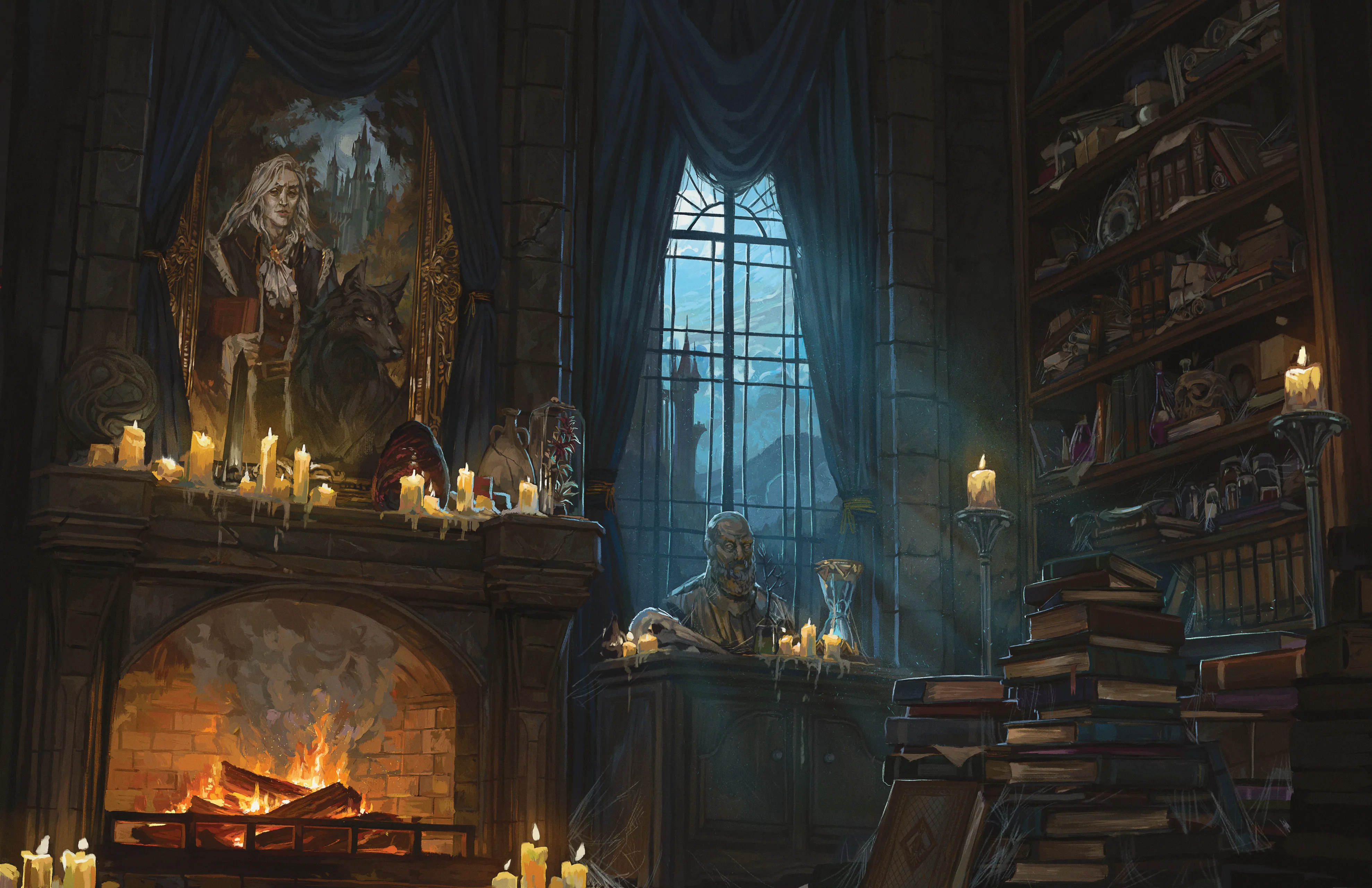 A dungeon room offers plenty of details for adventurers to explore.