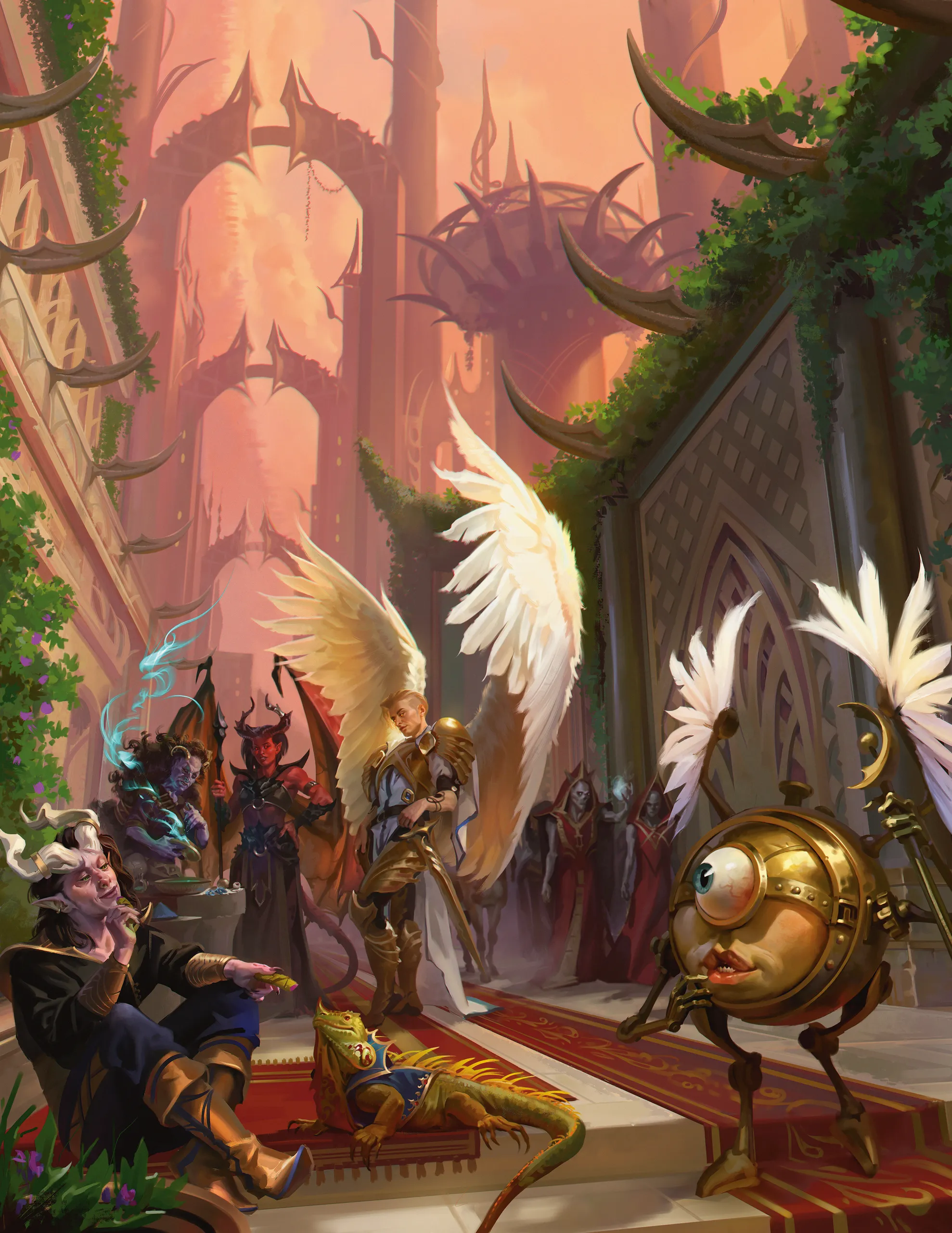 In the cosmopolitan streets of Sigil, creatures from across the multiverse coexist in uneasy peace.