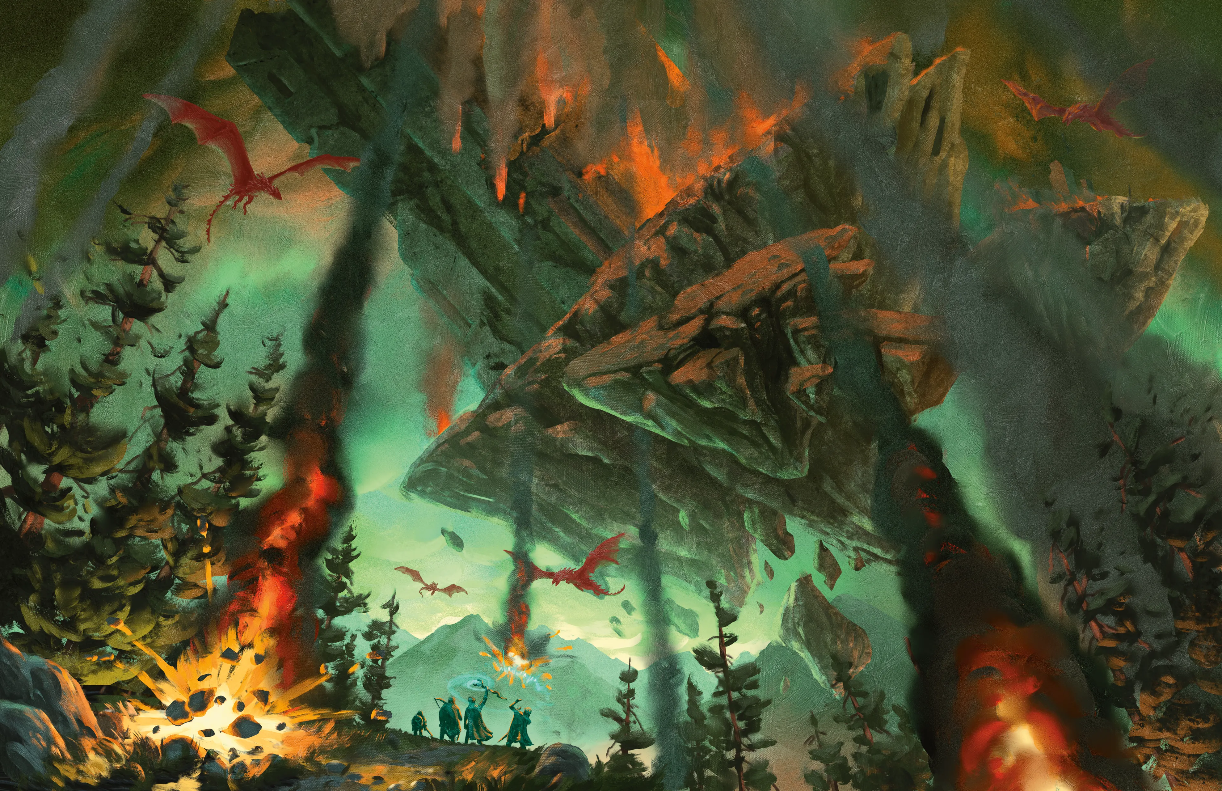 When a flying fortress crashes to the ground, unfortunate adventurers in its path might take 18d10 damage or more!