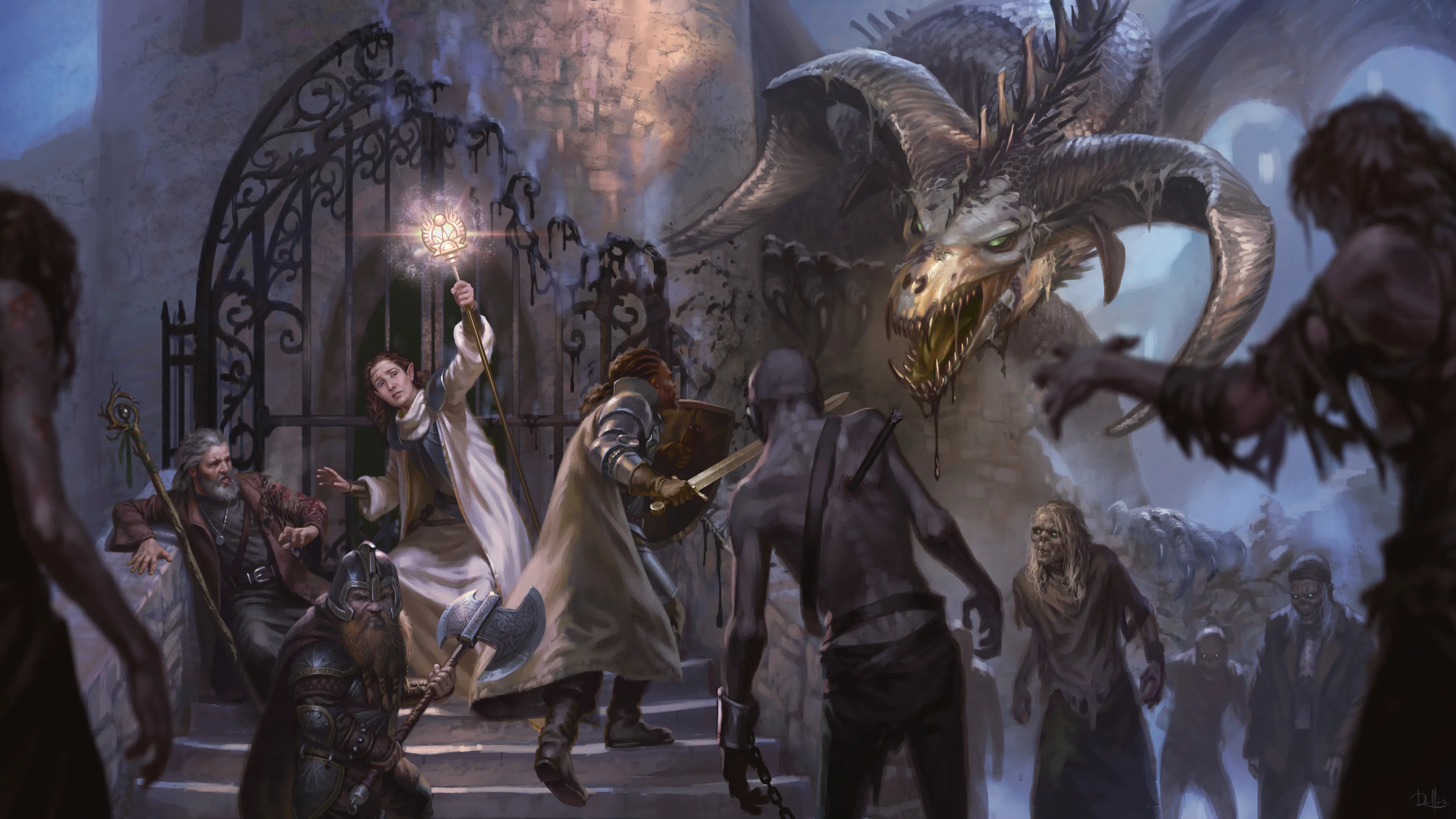 A dragon's arrival makes a simple fight against zombies much more interesting.