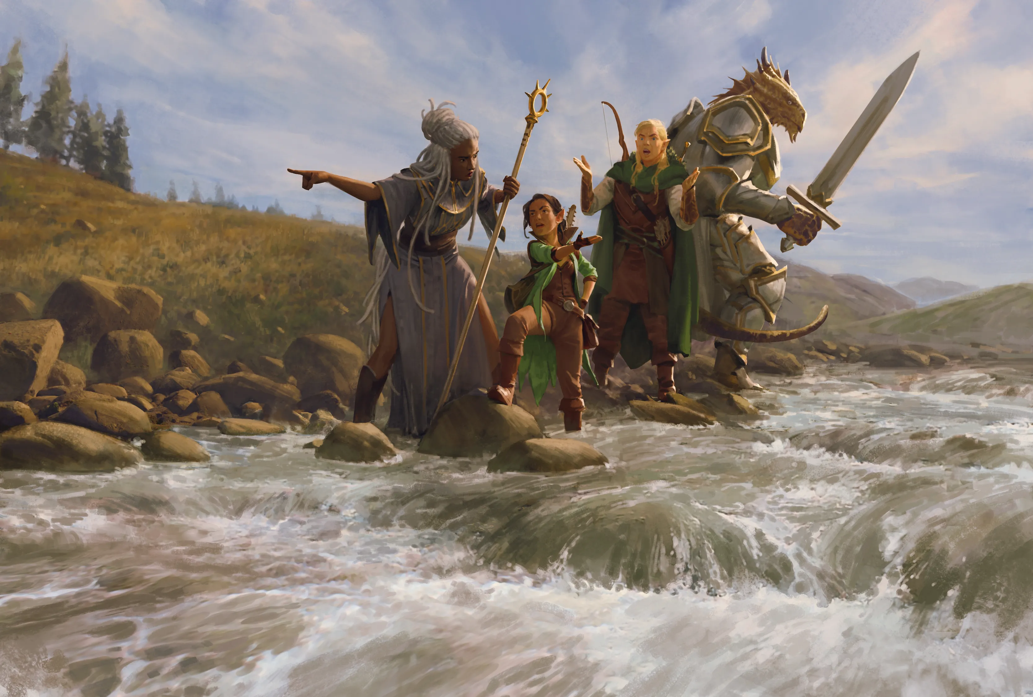 A river presents an obstacle to characters traveling through the wilderness.