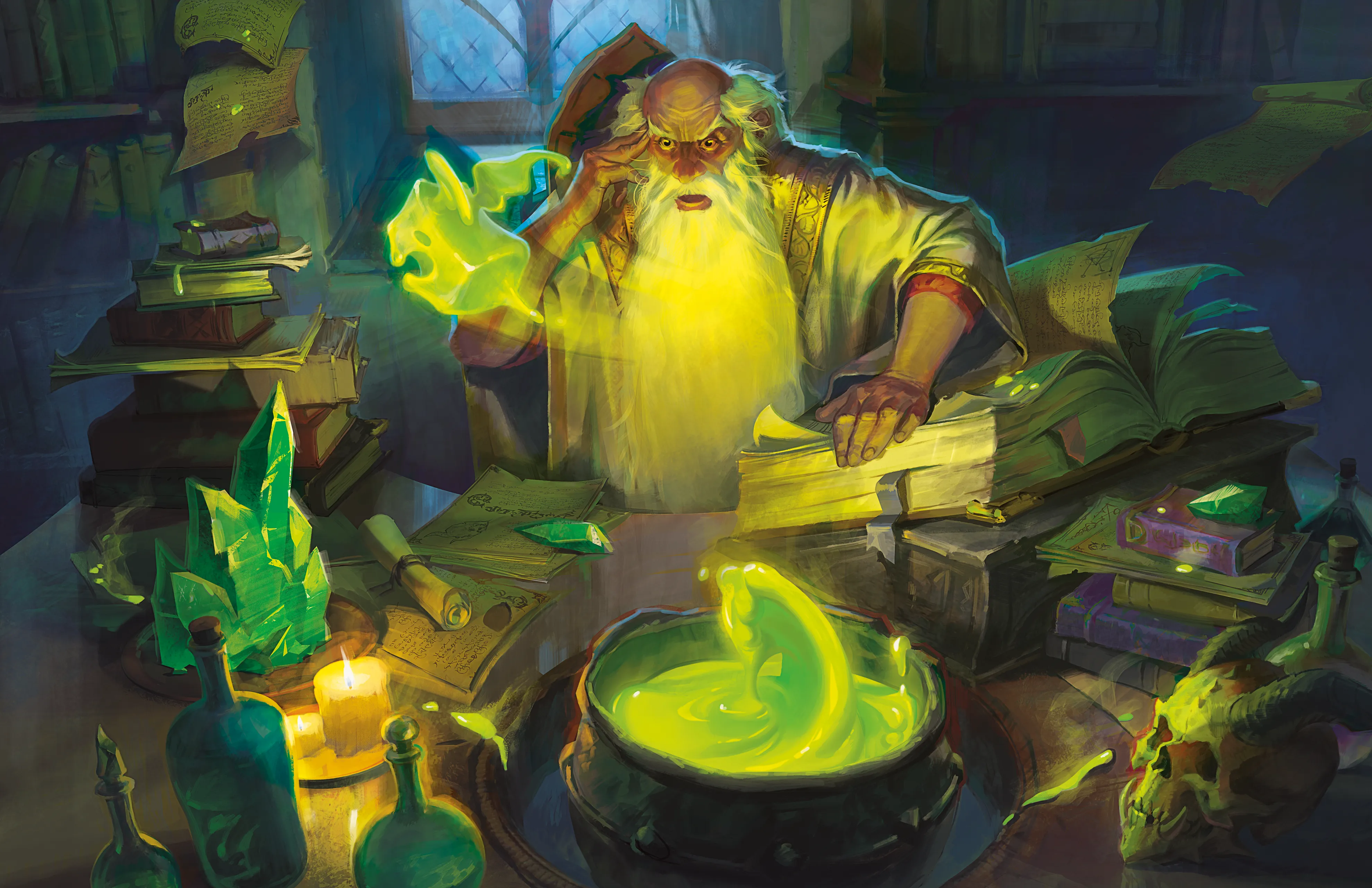 Ringlerun's spell research leads in unexpected directions as he unintentionally creates a flying gelatinous cubelet.