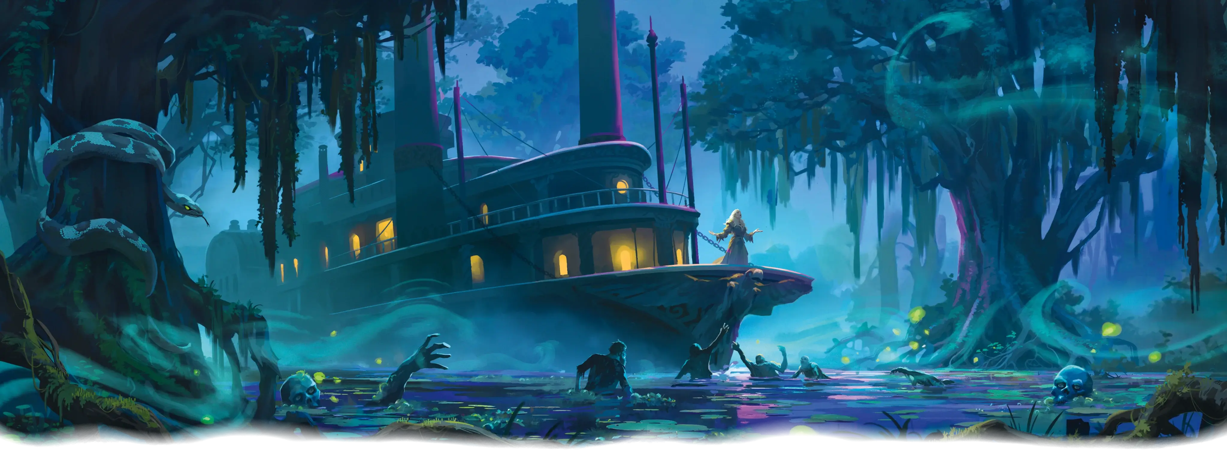 Larissa Snowmane™s ship, River Dancer, navigates the waterways of the Domains of Dread.